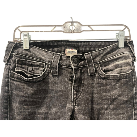 True Religion Distressed Light Black Skinny Jeans Women's Size 28" Flap Pocket - Picture 2 of 8